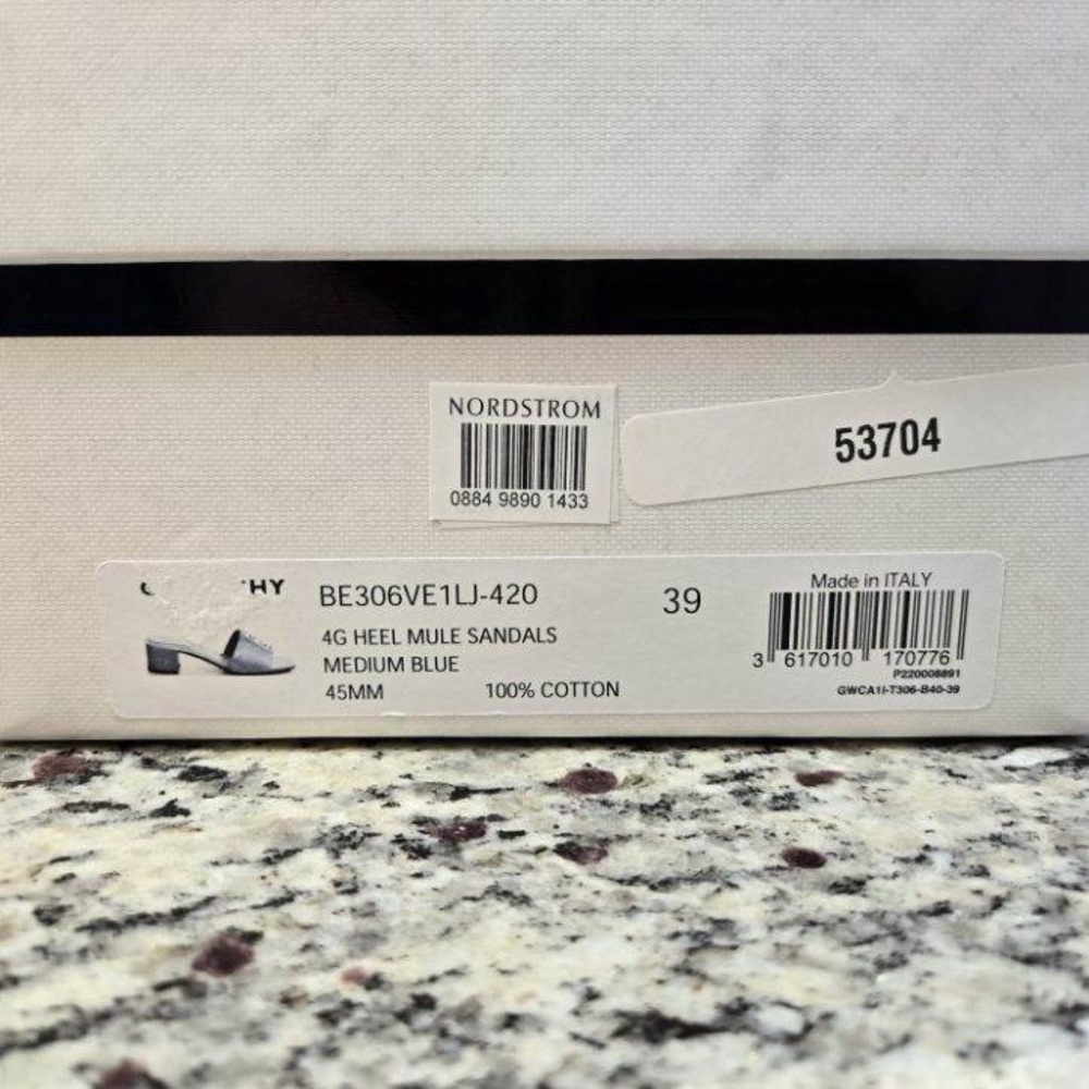 NEW Givenchy Distressed Denim Slides Size 39 45mm Heels - Picture 11 of 11